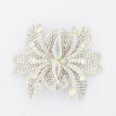 7.6*6.4cm Custom 3D Floral Bedazzled Patches for Shoe Clothing Factory