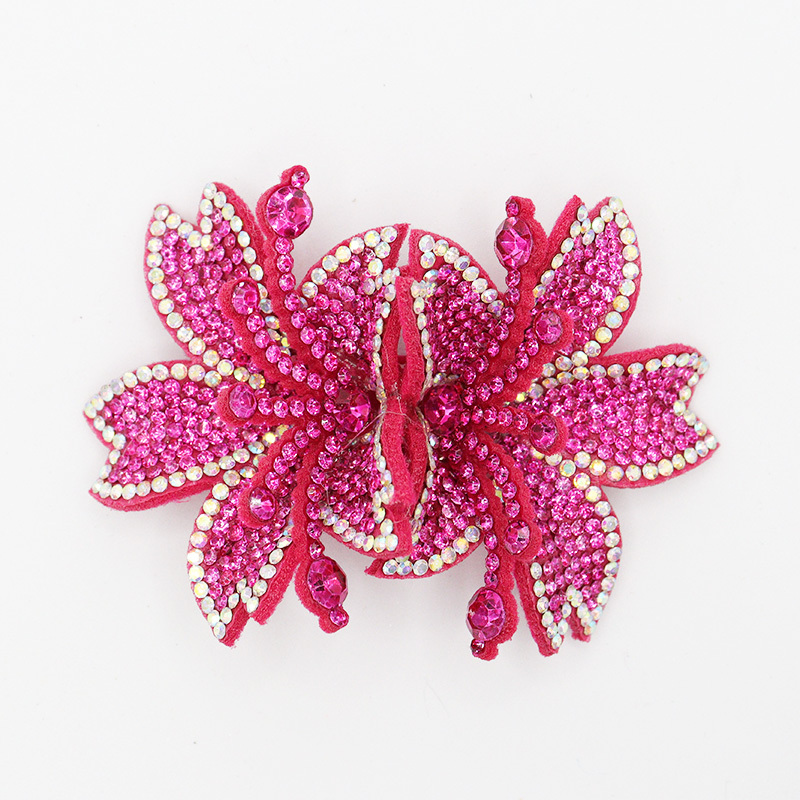 7.6*6.4cm Custom 3D Floral Bedazzled Patches for Shoe Clothing Factory