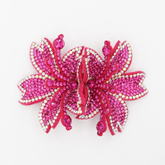7.6*6.4cm Custom 3D Floral Bedazzled Patches for Shoe Clothing Factory