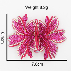 7.6*6.4cm Custom 3D Floral Bedazzled Patches for Shoe Clothing Factory