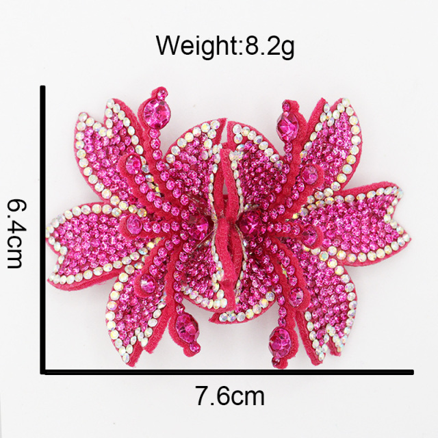 7.6*6.4cm Custom 3D Floral Bedazzled Patches for Shoe Clothing Factory