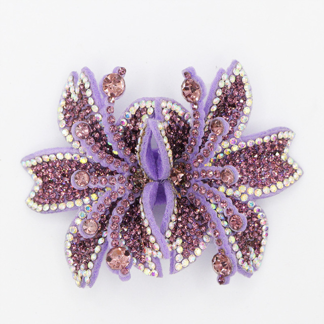 7.6*6.4cm Custom 3D Floral Bedazzled Patches for Shoe Clothing Factory