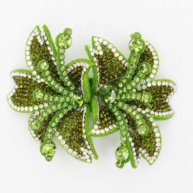 7.6*6.4cm Custom 3D Floral Bedazzled Patches for Shoe Clothing Factory