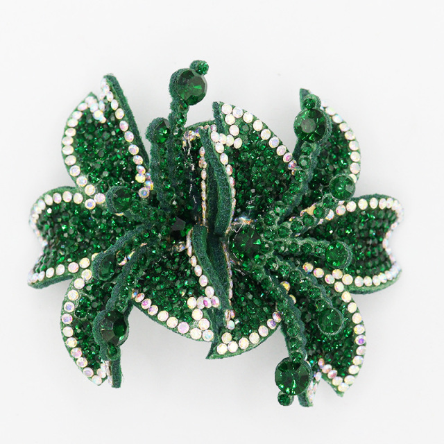 7.6*6.4cm Custom 3D Floral Bedazzled Patches for Shoe Clothing Factory