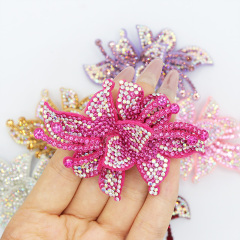 8*5.6cm 3D Floral AB Rhinestone Applique Wholesale