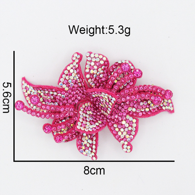 8*5.6cm 3D Floral AB Rhinestone Applique Wholesale