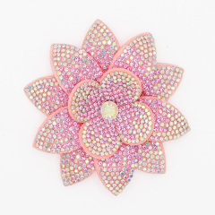 7.6*7.6cm 3D Flower Diamond Rhinestone Patches for Clothes Custom