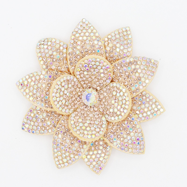 7.6*7.6cm 3D Flower Diamond Rhinestone Patches for Clothes Custom