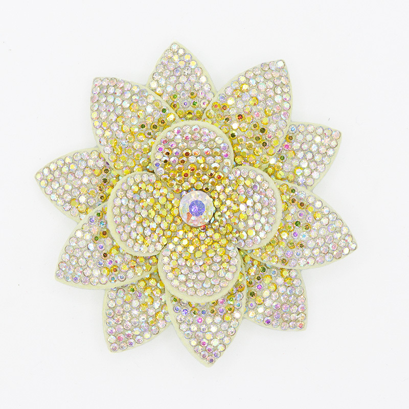 7.6*7.6cm 3D Flower Diamond Rhinestone Patches for Clothes Custom