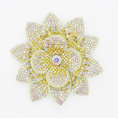 7.6*7.6cm 3D Flower Diamond Rhinestone Patches for Clothes Custom