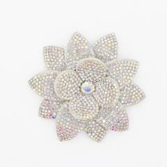 7.6*7.6cm 3D Flower Diamond Rhinestone Patches for Clothes Custom