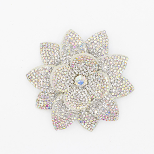7.6*7.6cm 3D Flower Diamond Rhinestone Patches for Clothes Custom