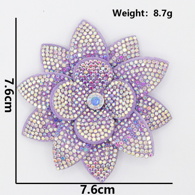 7.6*7.6cm 3D Flower Diamond Rhinestone Patches for Clothes Custom