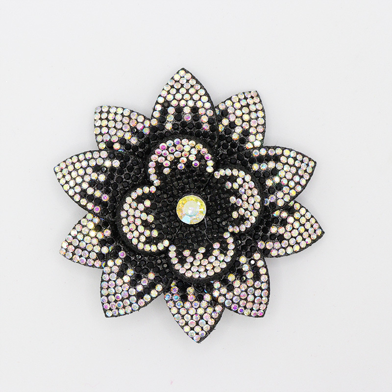 7.6*7.6cm 3D Flower Diamond Rhinestone Patches for Clothes Custom