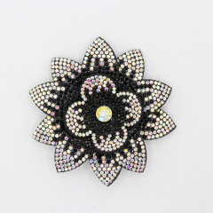 7.6*7.6cm 3D Flower Diamond Rhinestone Patches for Clothes Custom