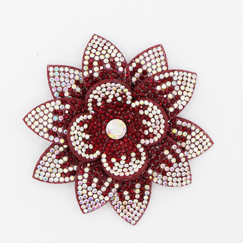 7.6*7.6cm 3D Flower Diamond Rhinestone Patches for Clothes Custom