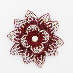 7.6*7.6cm 3D Flower Diamond Rhinestone Patches for Clothes Custom