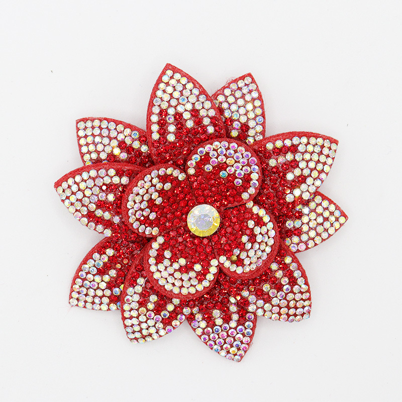 7.6*7.6cm 3D Flower Diamond Rhinestone Patches for Clothes Custom