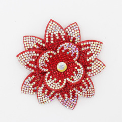 7.6*7.6cm 3D Flower Diamond Rhinestone Patches for Clothes Custom