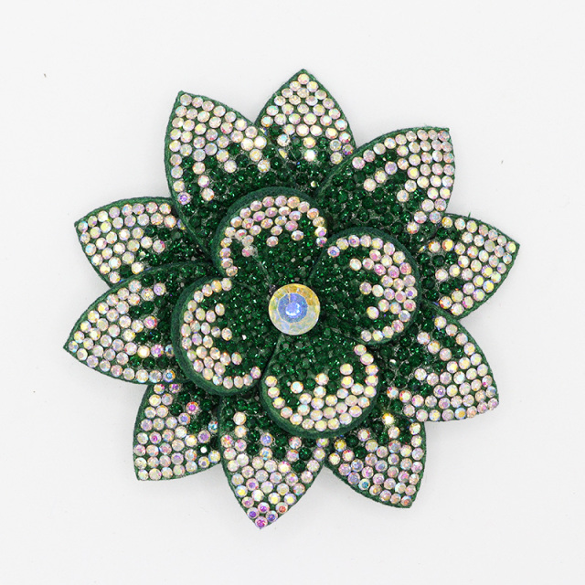 7.6*7.6cm 3D Flower Diamond Rhinestone Patches for Clothes Custom