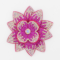 7.6*7.6cm 3D Flower Diamond Rhinestone Patches for Clothes Custom