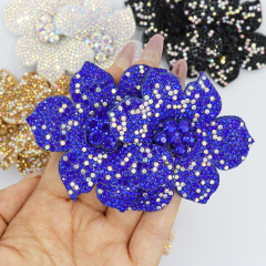 6.8*9.8cm Bling 3D Floral Color Matching Diamond Appliques for Dresses Exporter