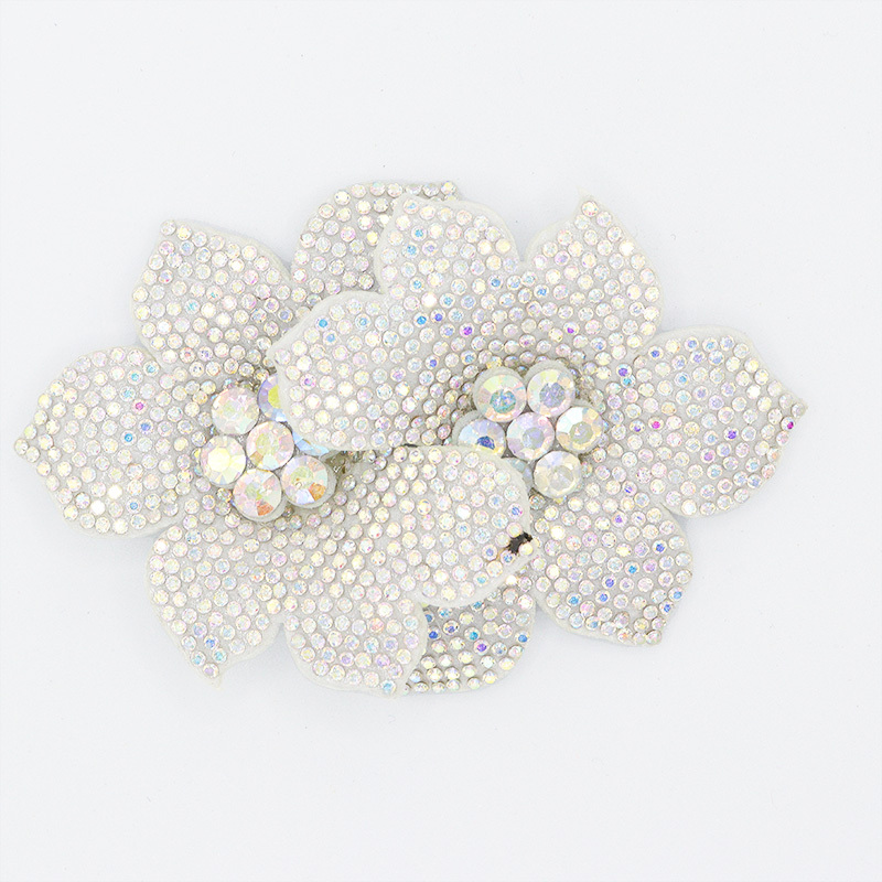6.8*9.8cm Bling 3D Floral Color Matching Diamond Appliques for Dresses Exporter