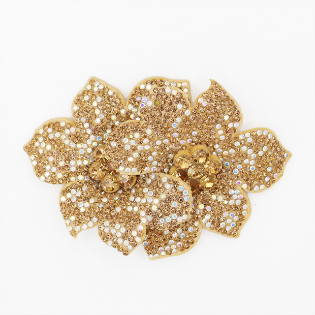 6.8*9.8cm Bling 3D Floral Color Matching Diamond Appliques for Dresses Exporter