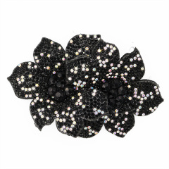 6.8*9.8cm Bling 3D Floral Color Matching Diamond Appliques for Dresses Exporter