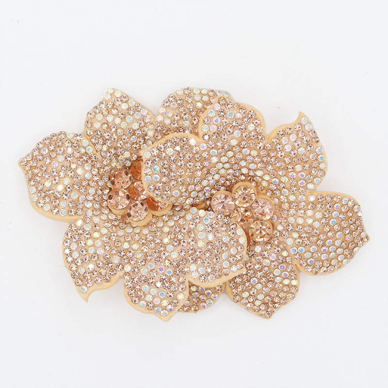 6.8*9.8cm Bling 3D Floral Color Matching Diamond Appliques for Dresses Exporter