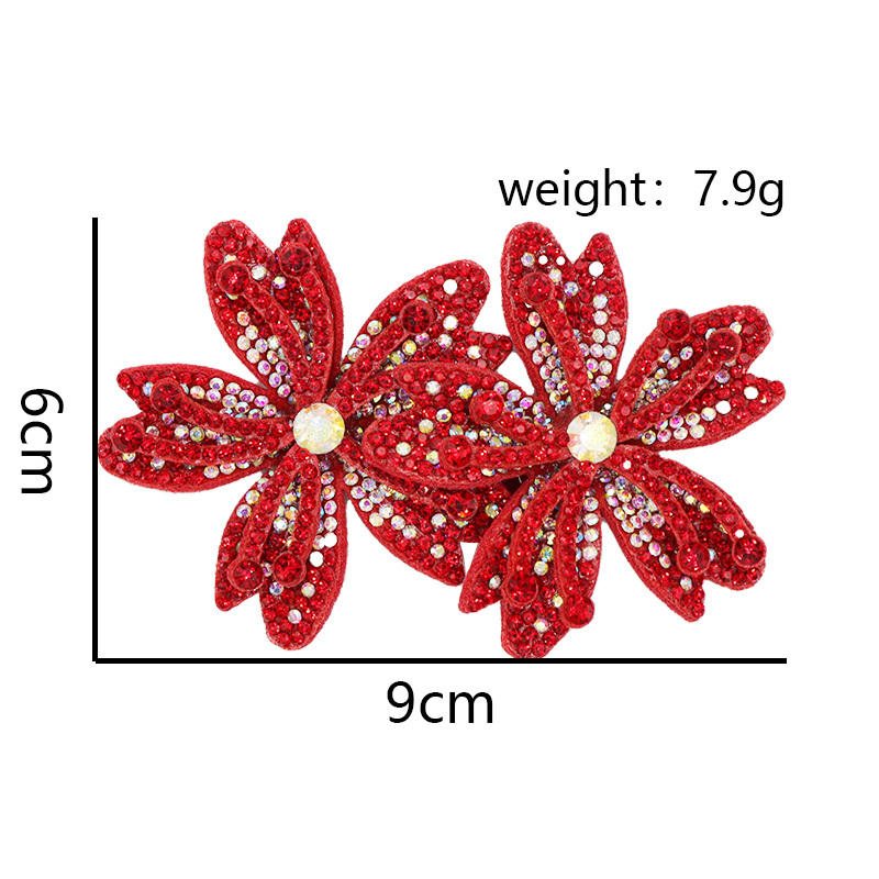 9*6cm 3D Floral Applique with Rhinestones Manufacturer