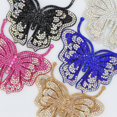 8.8*7.6cm Sparkly Rhinestone 3D Butterfly Applique Supplier