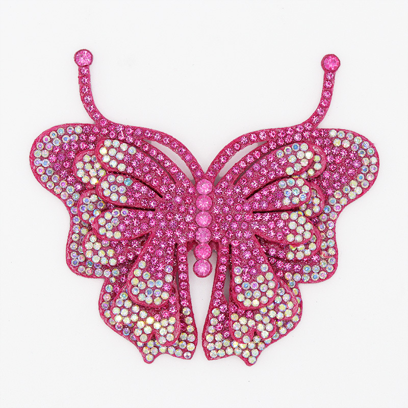 8.8*7.6cm Sparkly Rhinestone 3D Butterfly Applique Supplier