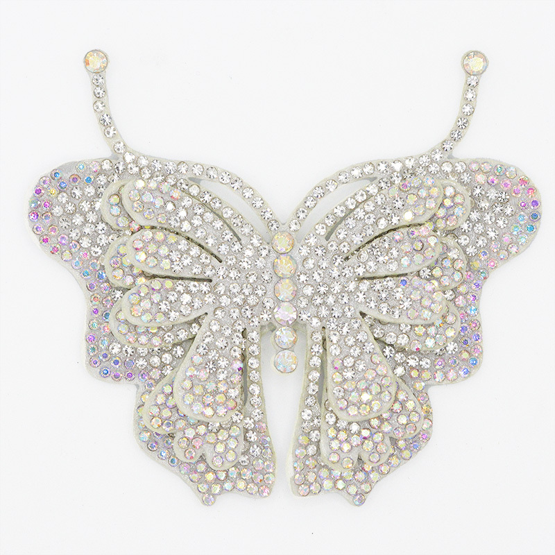 8.8*7.6cm Sparkly Rhinestone 3D Butterfly Applique Supplier