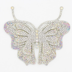 8.8*7.6cm Sparkly Rhinestone 3D Butterfly Applique Supplier