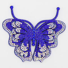 8.8*7.6cm Sparkly Rhinestone 3D Butterfly Applique Supplier