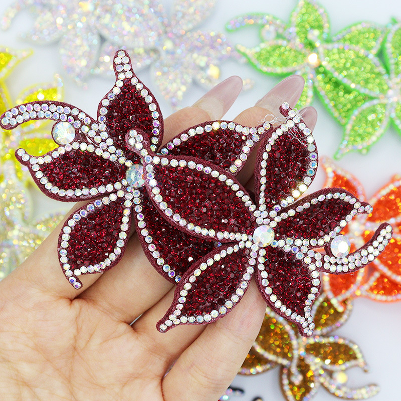10.8*6.6cm 3D Floral Shaped Diamante Applique Wholesale