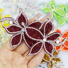 10.8*6.6cm 3D Floral Shaped Diamante Applique Wholesale