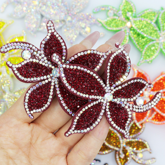 10.8*6.6cm 3D Floral Shaped Diamante Applique Wholesale