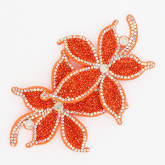 10.8*6.6cm 3D Floral Shaped Diamante Applique Wholesale