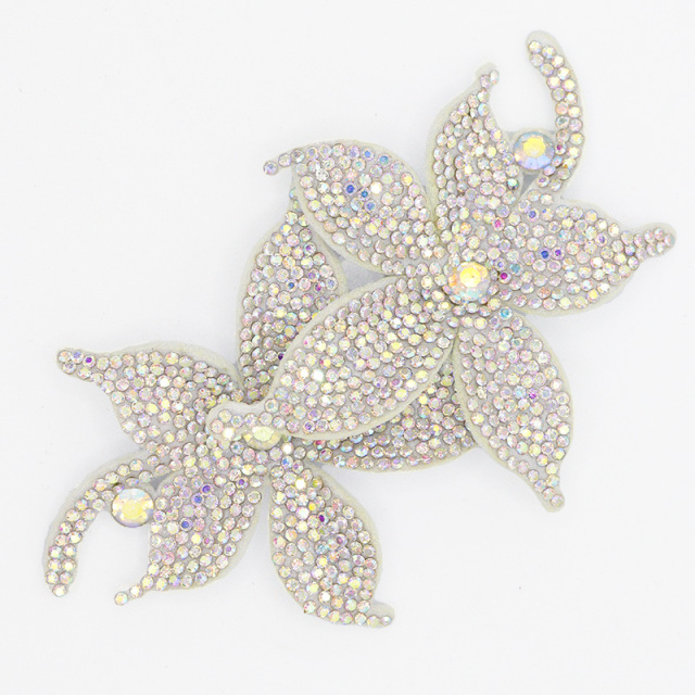 10.8*6.6cm 3D Floral Shaped Diamante Applique Wholesale