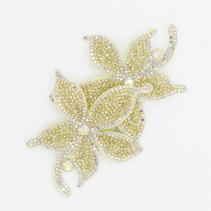 10.8*6.6cm 3D Floral Shaped Diamante Applique Wholesale