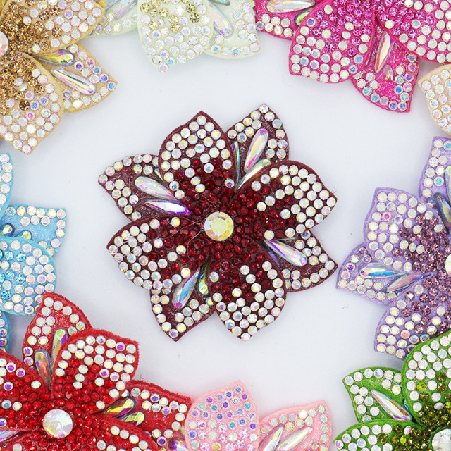 4.4*4.4cm 3D Floral AB Crystal Applique Custom
