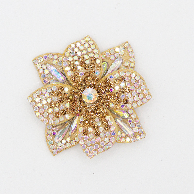 4.4*4.4cm 3D Floral AB Crystal Applique Custom