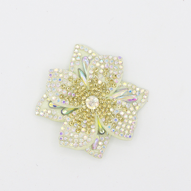 4.4*4.4cm 3D Floral AB Crystal Applique Custom