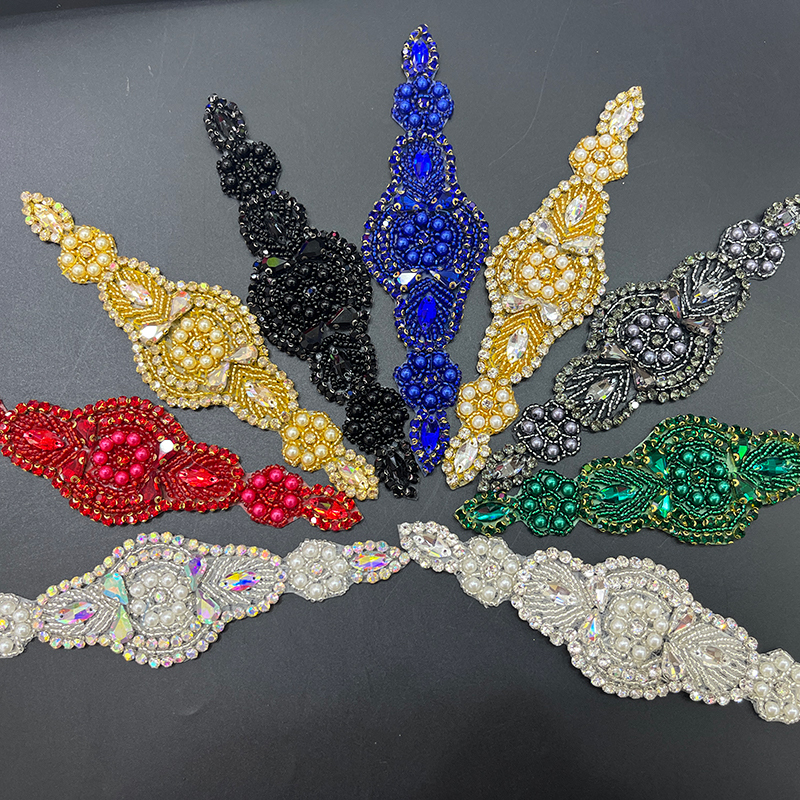 17*5cm Rhinestone Beaded Bridal Applique Wholesale