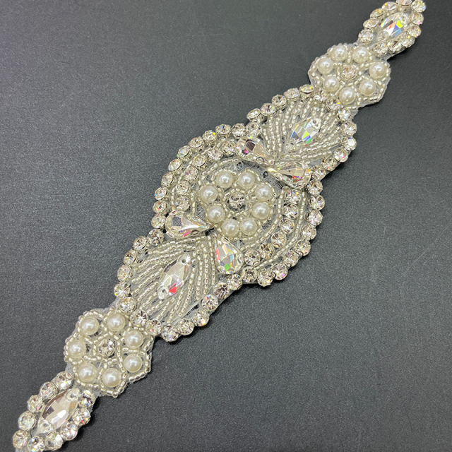 17*5cm Rhinestone Beaded Bridal Applique Wholesale