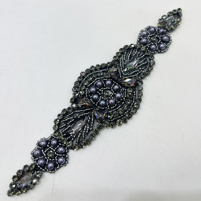 17*5cm Rhinestone Beaded Bridal Applique Wholesale