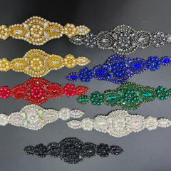 17*5cm Rhinestone Beaded Bridal Applique Wholesale