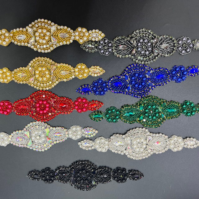 17*5cm Rhinestone Beaded Bridal Applique Wholesale